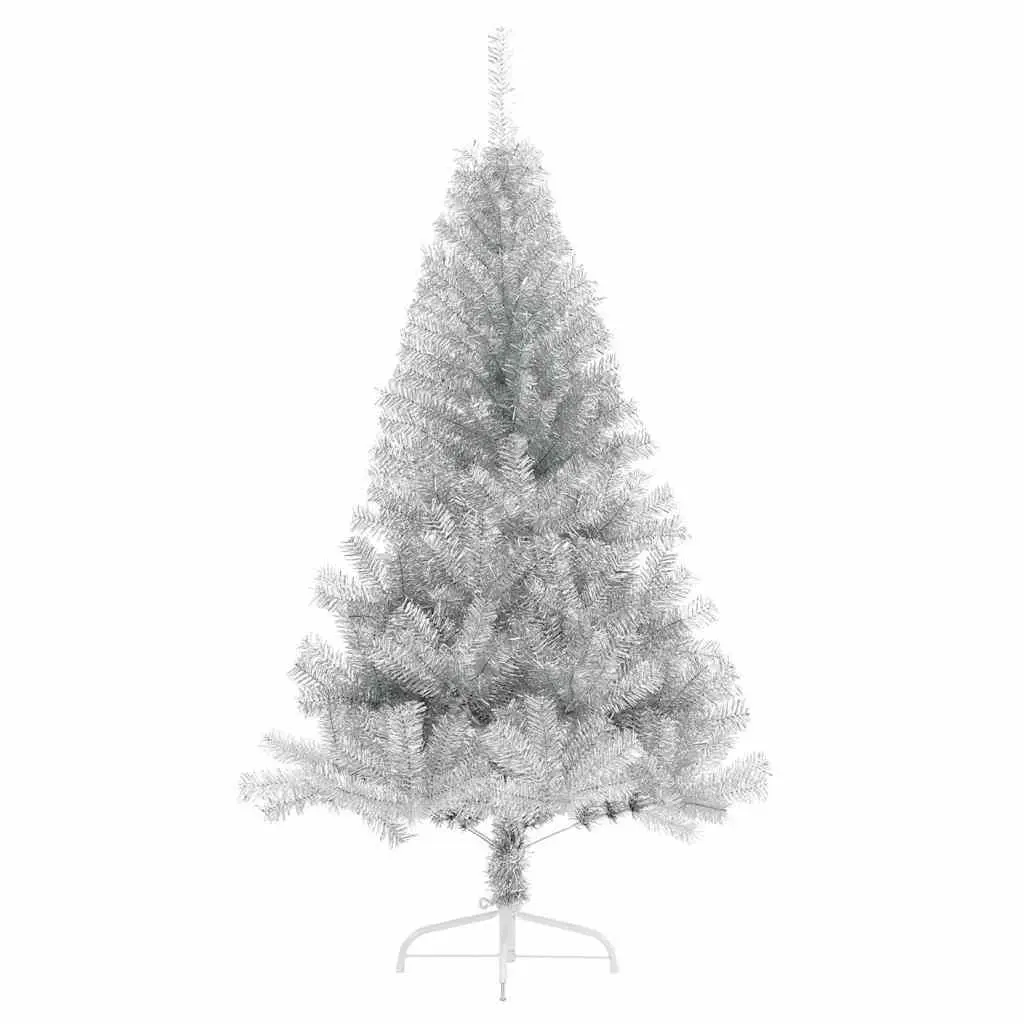 Artificial Christmas Tree Indoor Outdoor 180cm Silver Cone Pre-lit LED Warm White Lights
