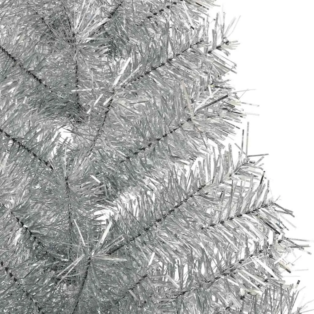 Artificial Christmas Tree Indoor Outdoor 180cm Silver Cone Pre-lit LED Warm White Lights