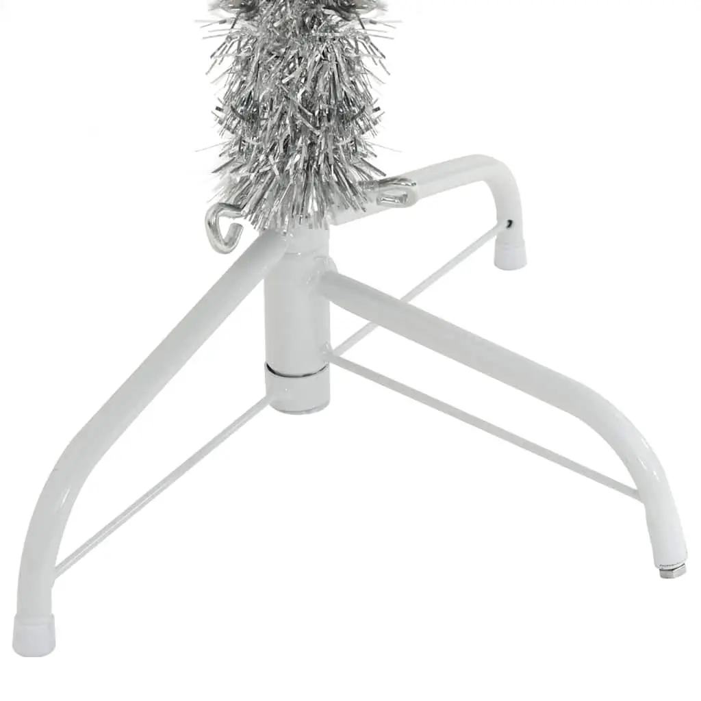 Artificial Christmas Tree Indoor Outdoor 180cm Silver Cone Pre-lit LED Warm White Lights
