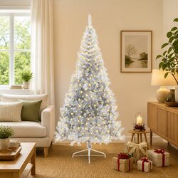 Specifications of the 240cm Silver Cone Pre-lit Christmas Tree
