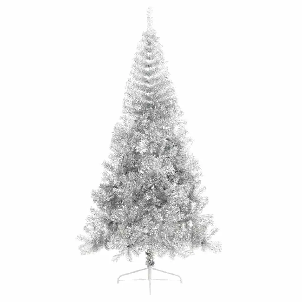 Artificial Pre-lit Christmas Tree Indoor Outdoor 240cm Silver Cone LED Warm White Lights
