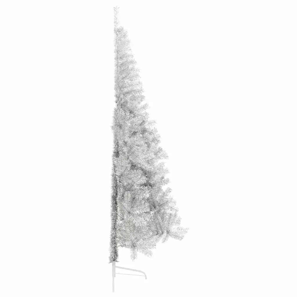 Artificial Pre-lit Christmas Tree Indoor Outdoor 240cm Silver Cone LED Warm White Lights
