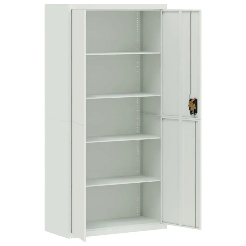 File Cabinet Grey Steel Office Storage Cupboard 90 x 40 x 180 cm