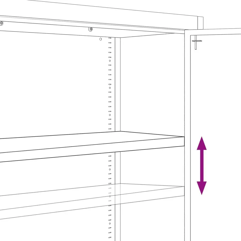 File Cabinet Grey Steel Office Storage Cupboard 90 x 40 x 180 cm