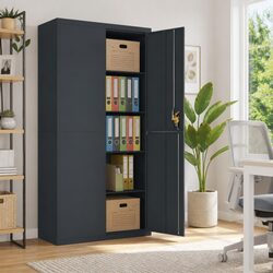 File Cabinet Specifications: Anthracite Steel Storage Unit