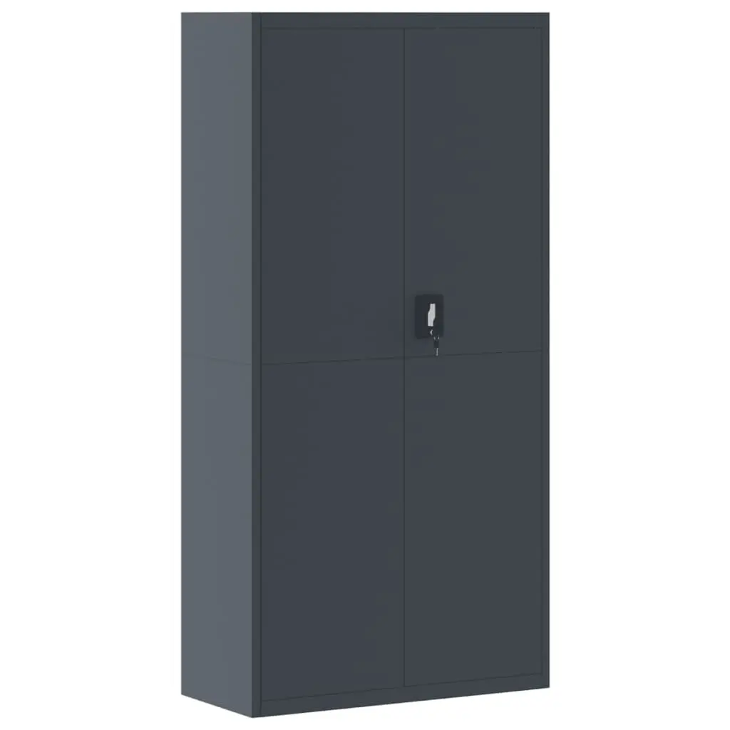 File Cabinet Anthracite 90x40x180cm Steel Storage Lockable Adjustable Shelves