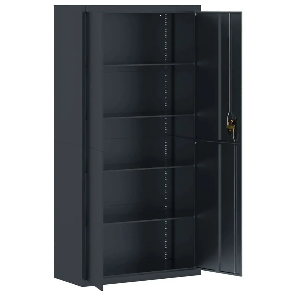 File Cabinet Anthracite 90x40x180cm Steel Storage Lockable Adjustable Shelves