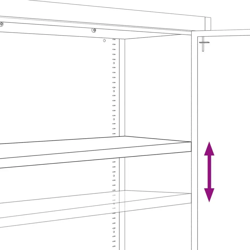 File Cabinet Anthracite 90x40x180cm Steel Storage Lockable Adjustable Shelves