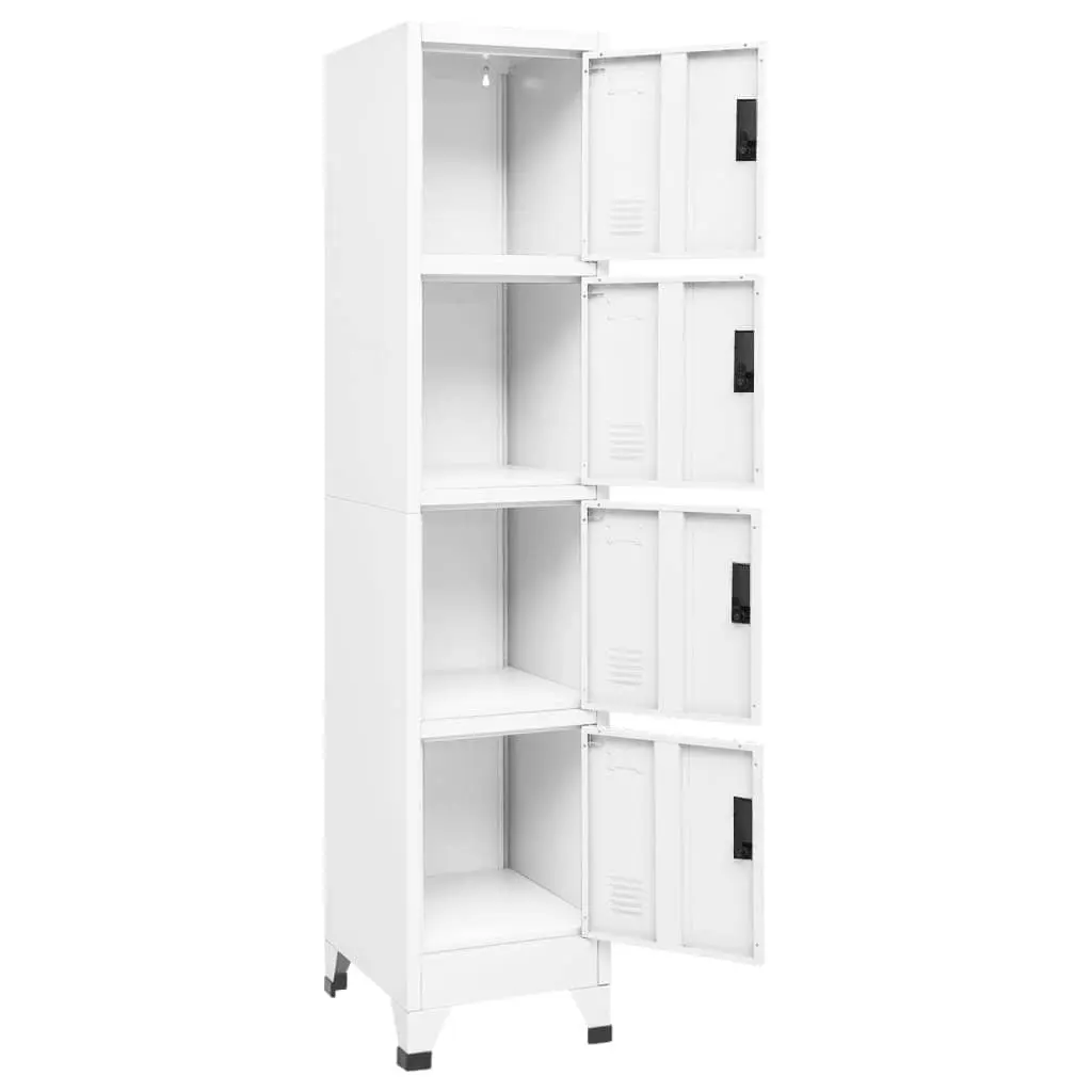 Steel Locker Cabinet White Office School 38W x 45D x 180H cm