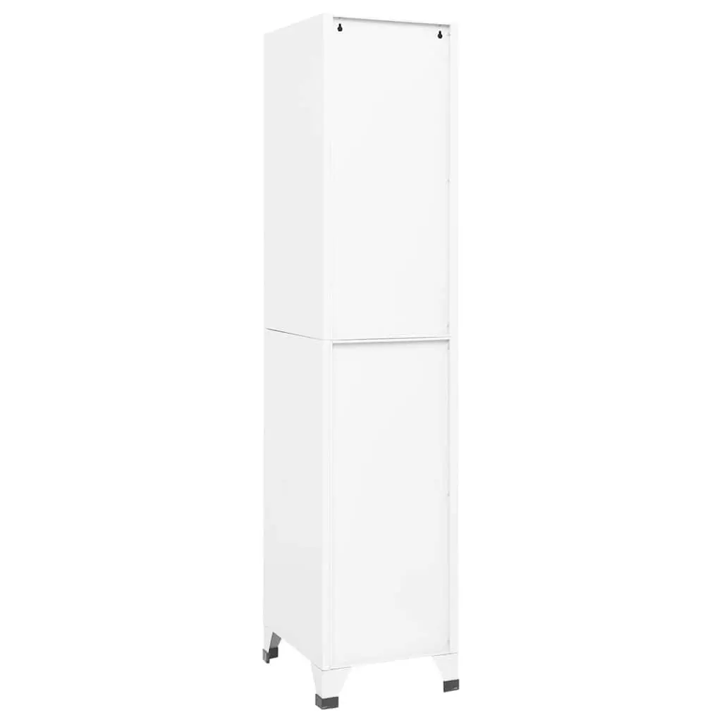 Steel Locker Cabinet White Office School 38W x 45D x 180H cm