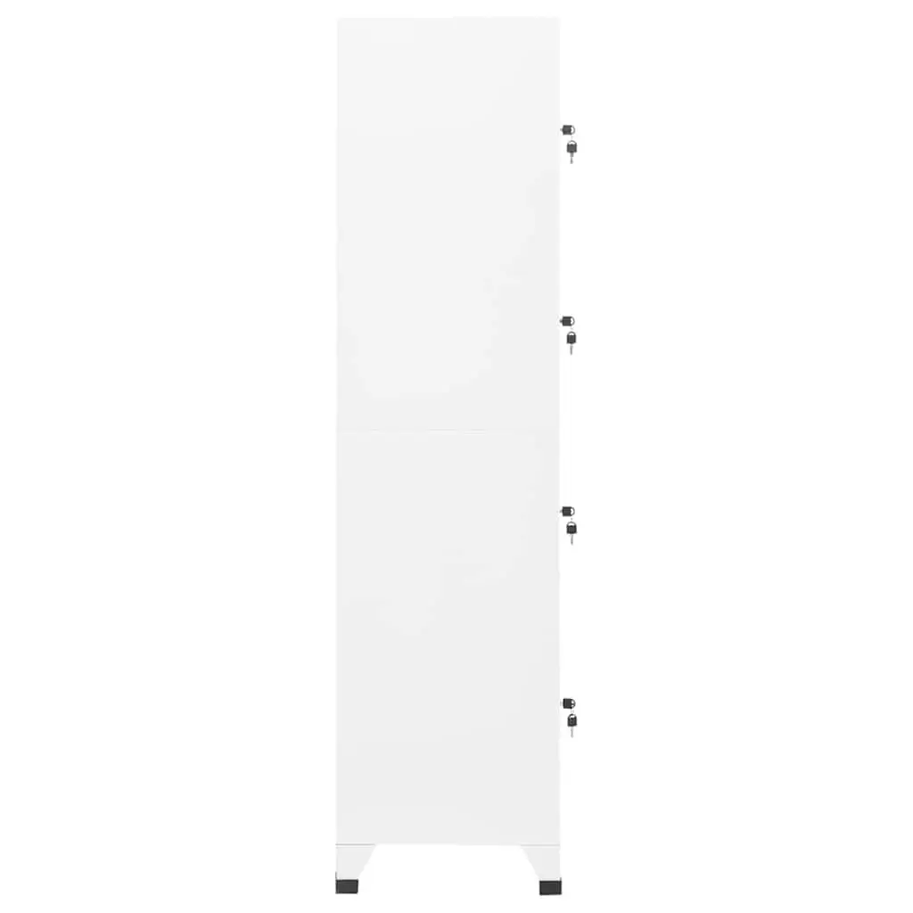 Steel Locker Cabinet White Office School 38W x 45D x 180H cm