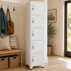 Grey Steel Locker Cabinet - 38W x 40D x 180H cm