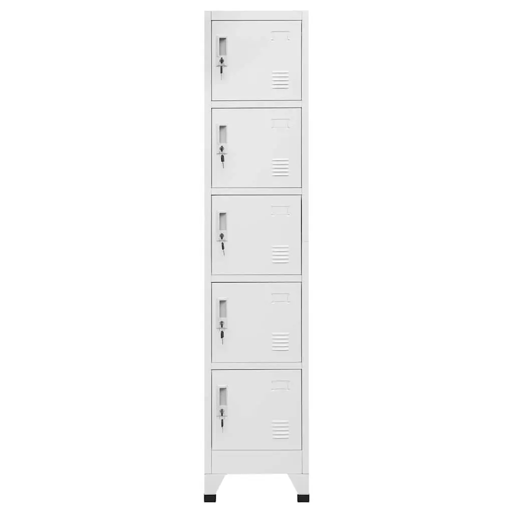 Steel Locker Cabinet Grey Storage Unit for Office School 38W x 40D x 180H cm
