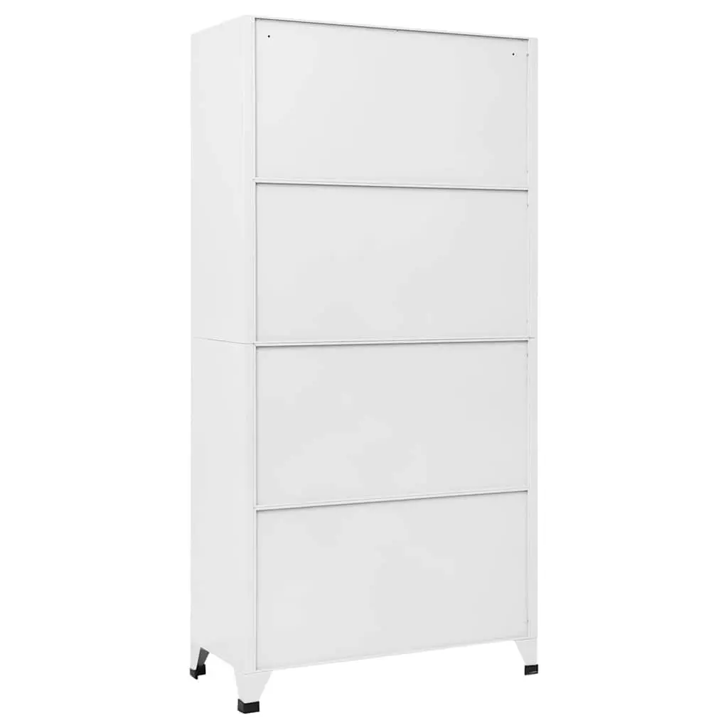 Locker Cabinet for Office Storage 90W x 45D x 180H cm White Steel with Lockable Compartments and Air Vents