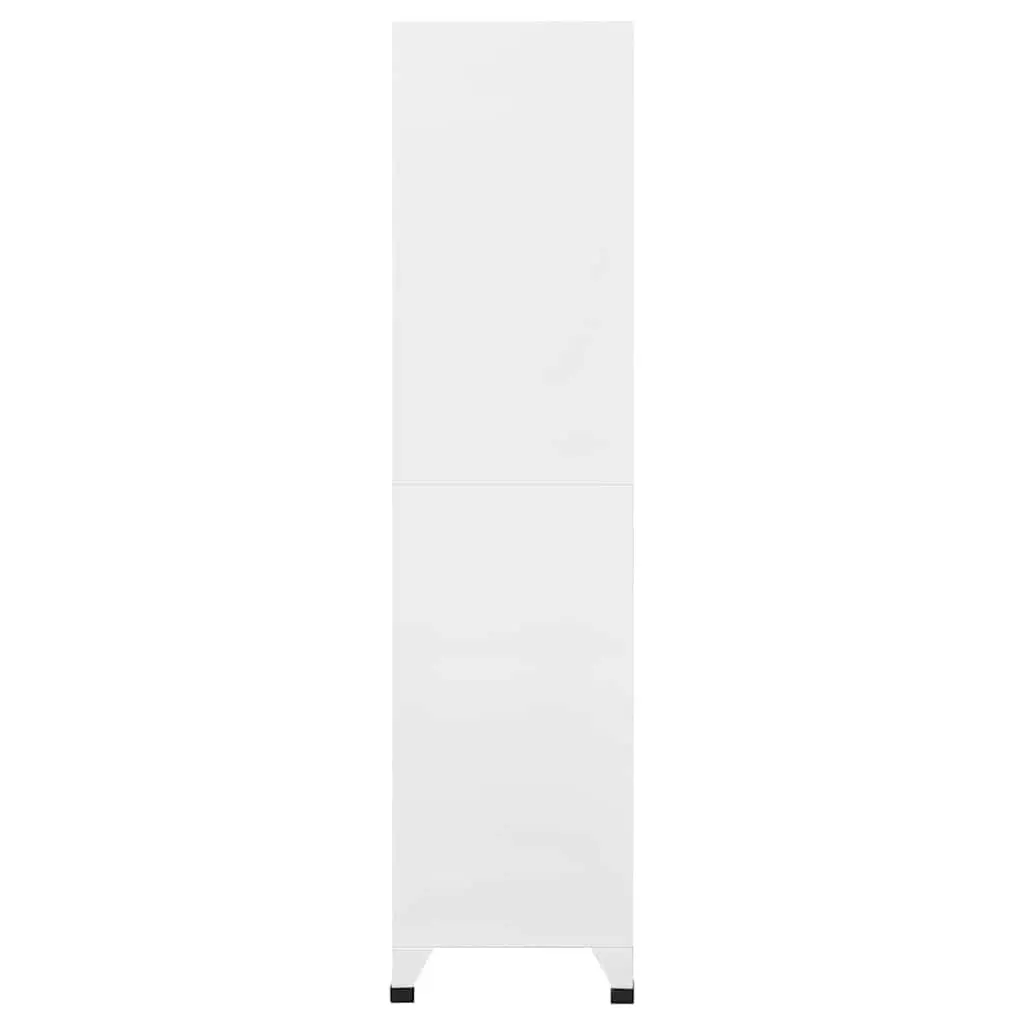 Locker Cabinet for Office Storage 90W x 45D x 180H cm White Steel with Lockable Compartments and Air Vents