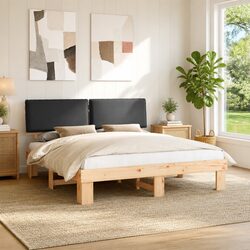 Specifications for Wooden Bed Frame with Upholstered Headboard