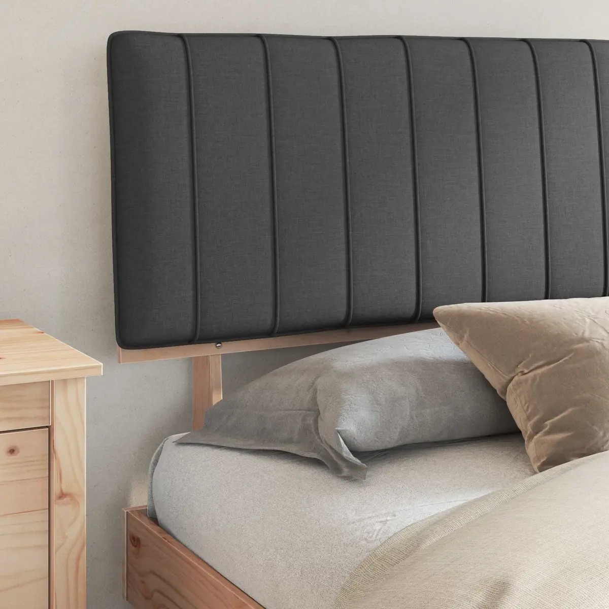 Bed Frame with Upholstered Headboard 180 x 200 cm