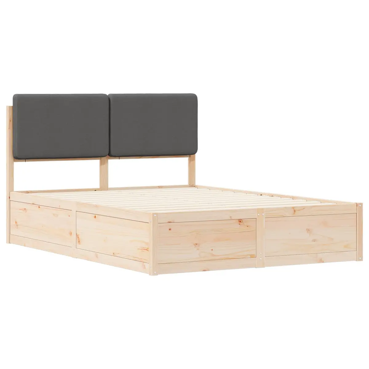 Wooden Bed Frame 150 x 200 cm with Upholstered Headboard