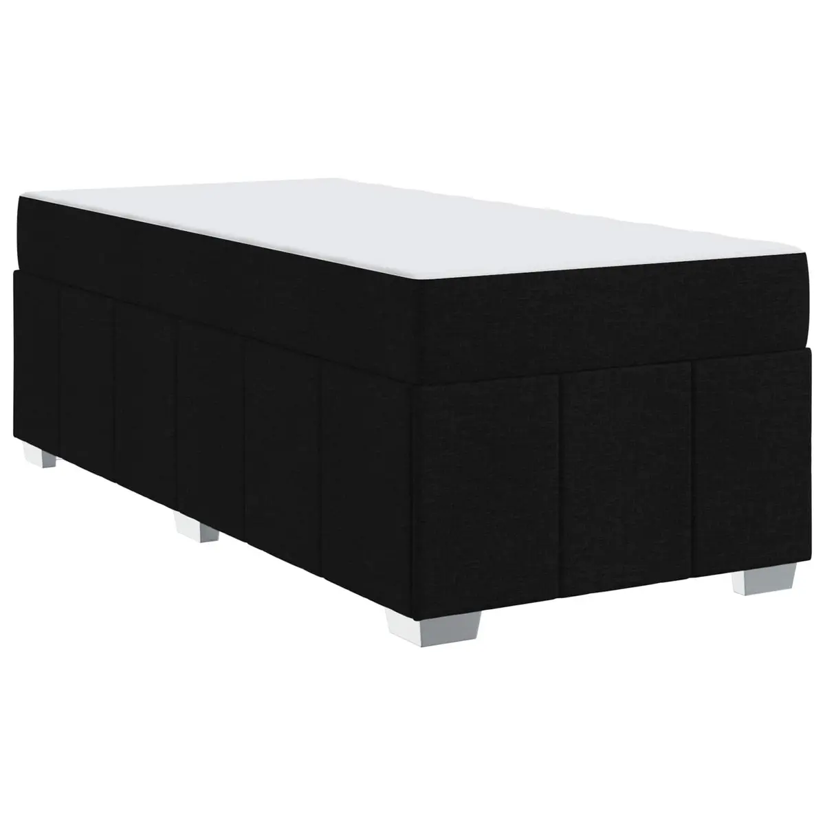 Bed Frame with Mattress 90 x 190 cm Black Fabric Box Spring Modern Bedroom