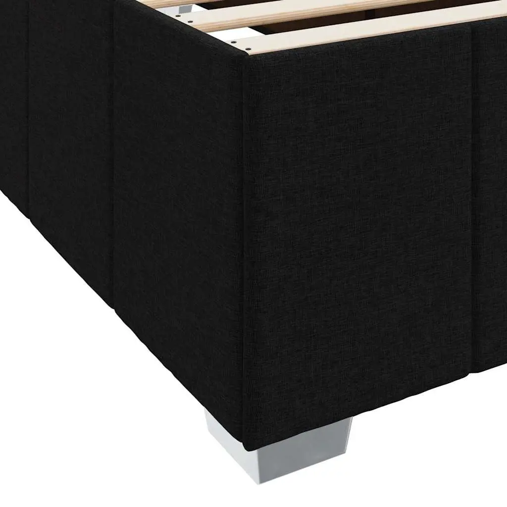 Bed Frame with Mattress 90 x 190 cm Black Fabric Box Spring Modern Bedroom