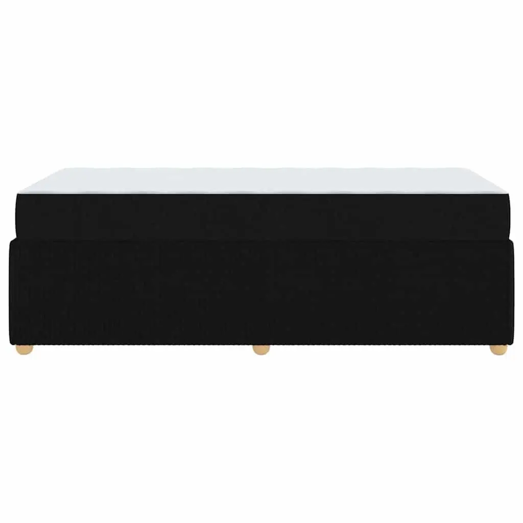 Bed Frame with Mattress for Bedroom Black 90 x 190 cm Fabric Modern