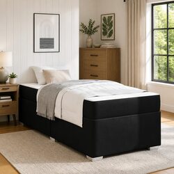 90 x 190 cm Black Bed Frame with Mattress - Specs & Features