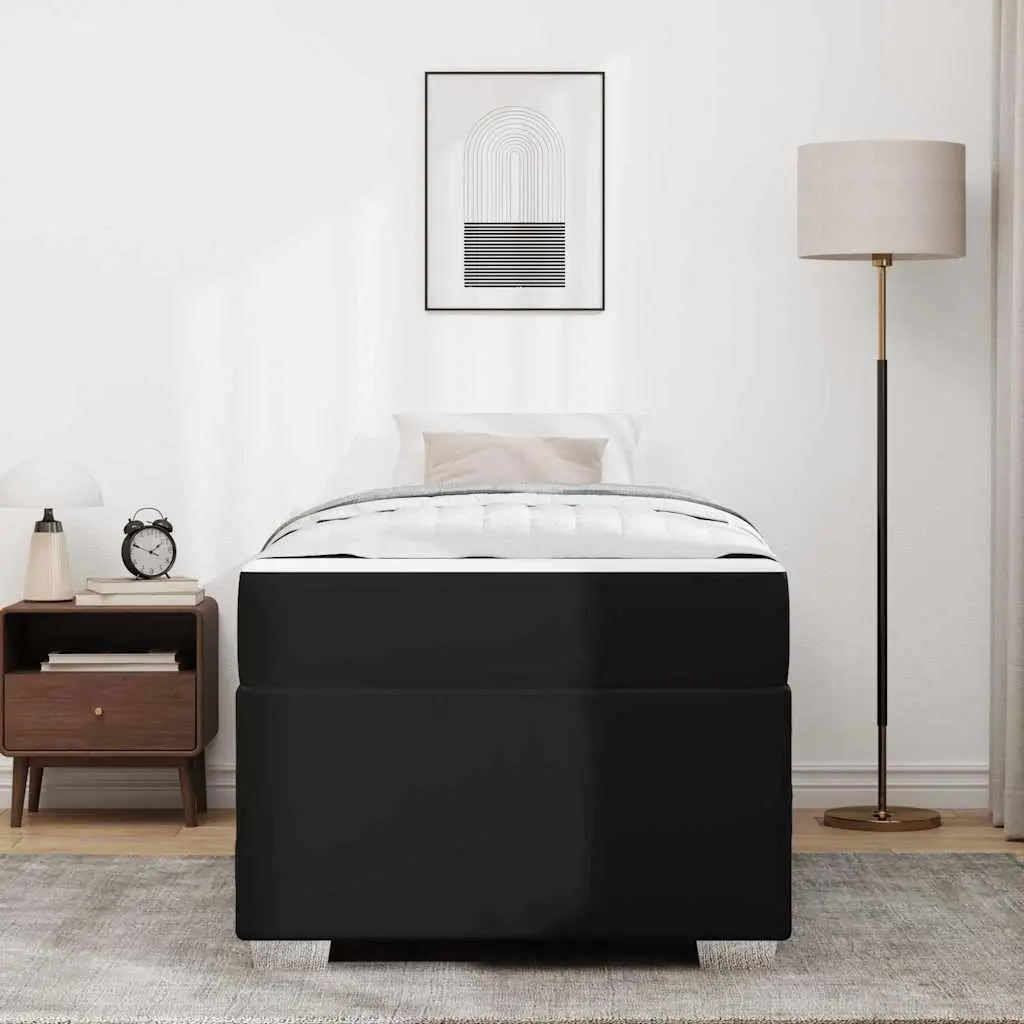 Bed Frame with Mattress for Bedroom Black 90 x 190 cm Modern Fabric