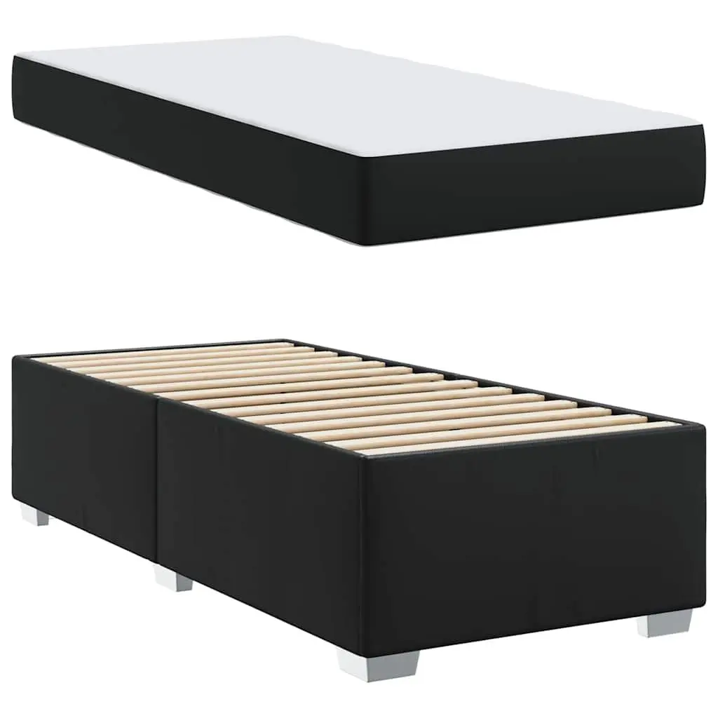 Bed Frame with Mattress for Bedroom Black 90 x 190 cm Modern Fabric