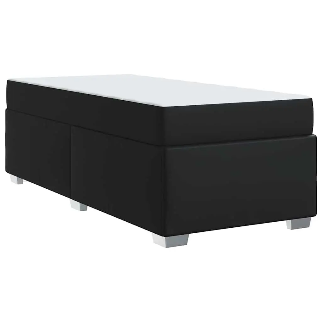 Bed Frame with Mattress for Bedroom Black 90 x 190 cm Modern Fabric