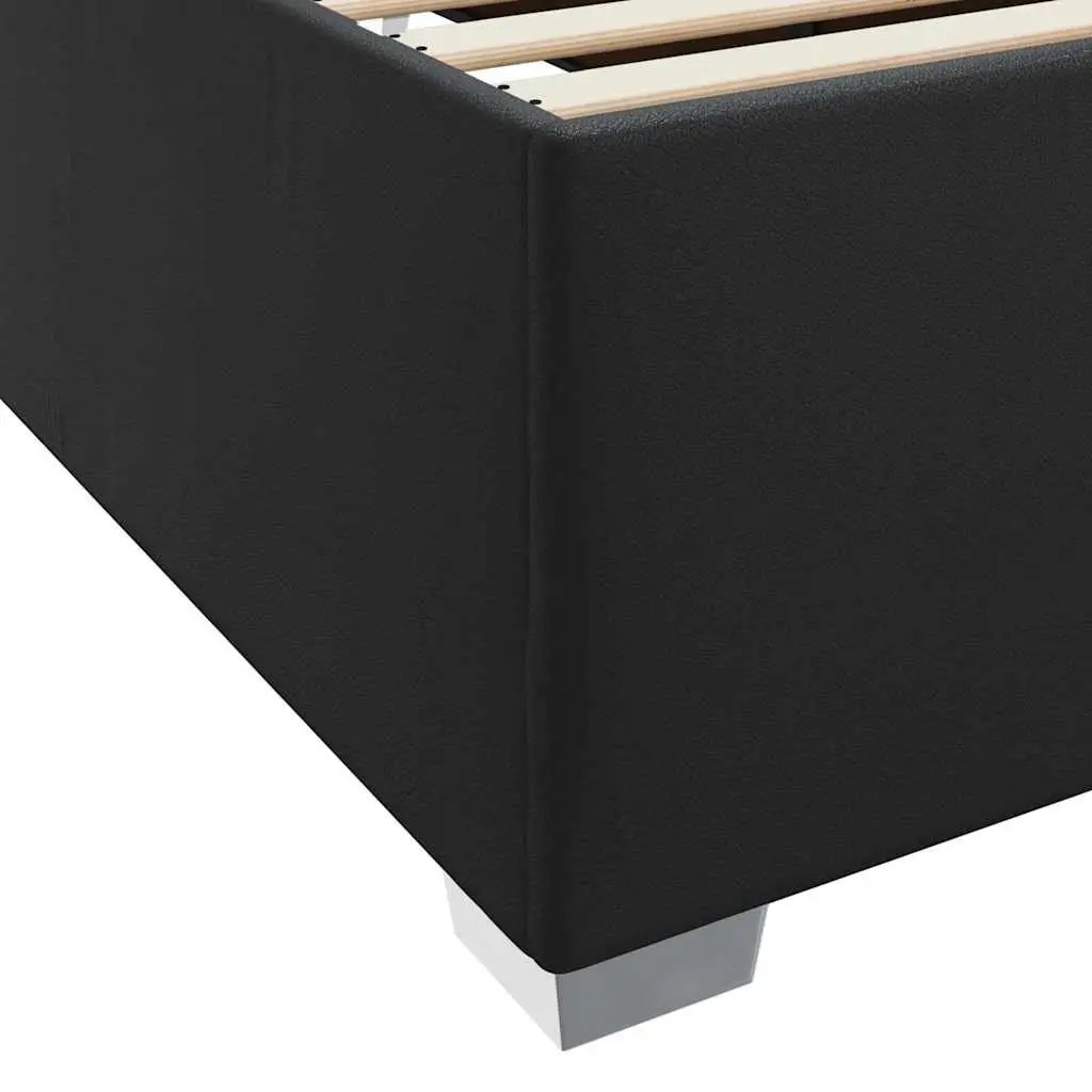 Bed Frame with Mattress for Bedroom Black 90 x 190 cm Modern Fabric