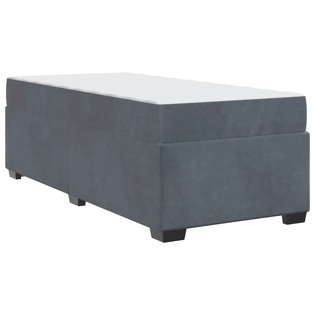 Bed Frame with Mattress Grey 90 x 190 cm Fabric Upholstered Bedroom Furniture