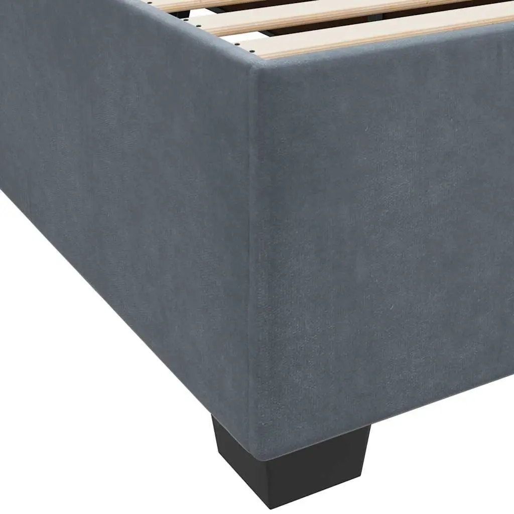 Bed Frame with Mattress Grey 90 x 190 cm Fabric Upholstered Bedroom Furniture