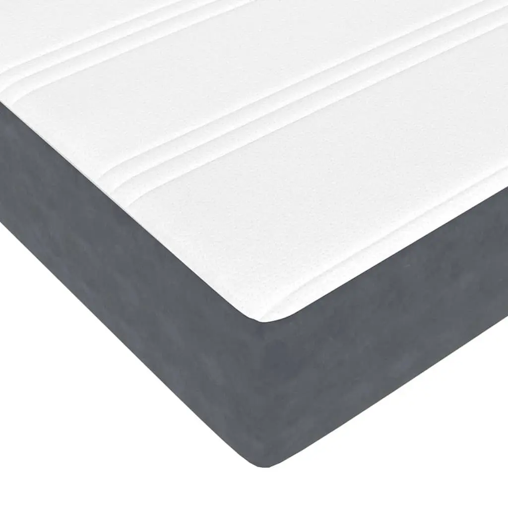 Bed Frame with Mattress Grey 90 x 190 cm Fabric Upholstered Bedroom Furniture