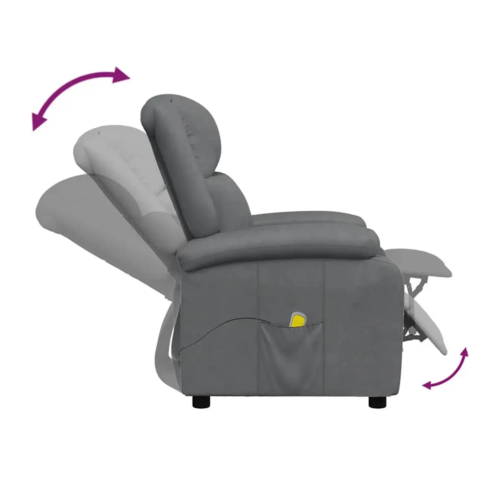 Electric Massage Chair for Relaxation Grey Reclining Manual 3 Positions