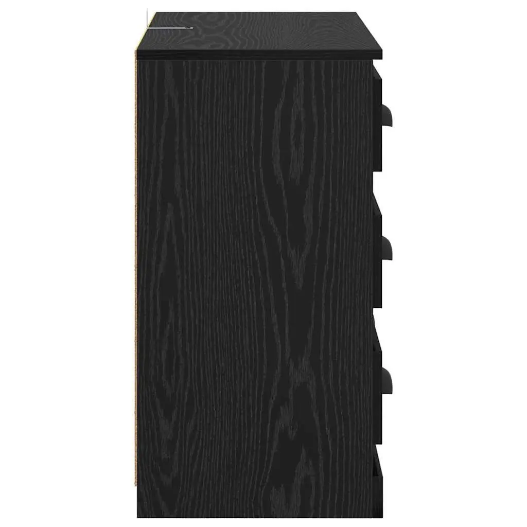 Sideboard Black Modern Storage Cabinet 70 x 35.5 x 67.5 cm Engineered Wood