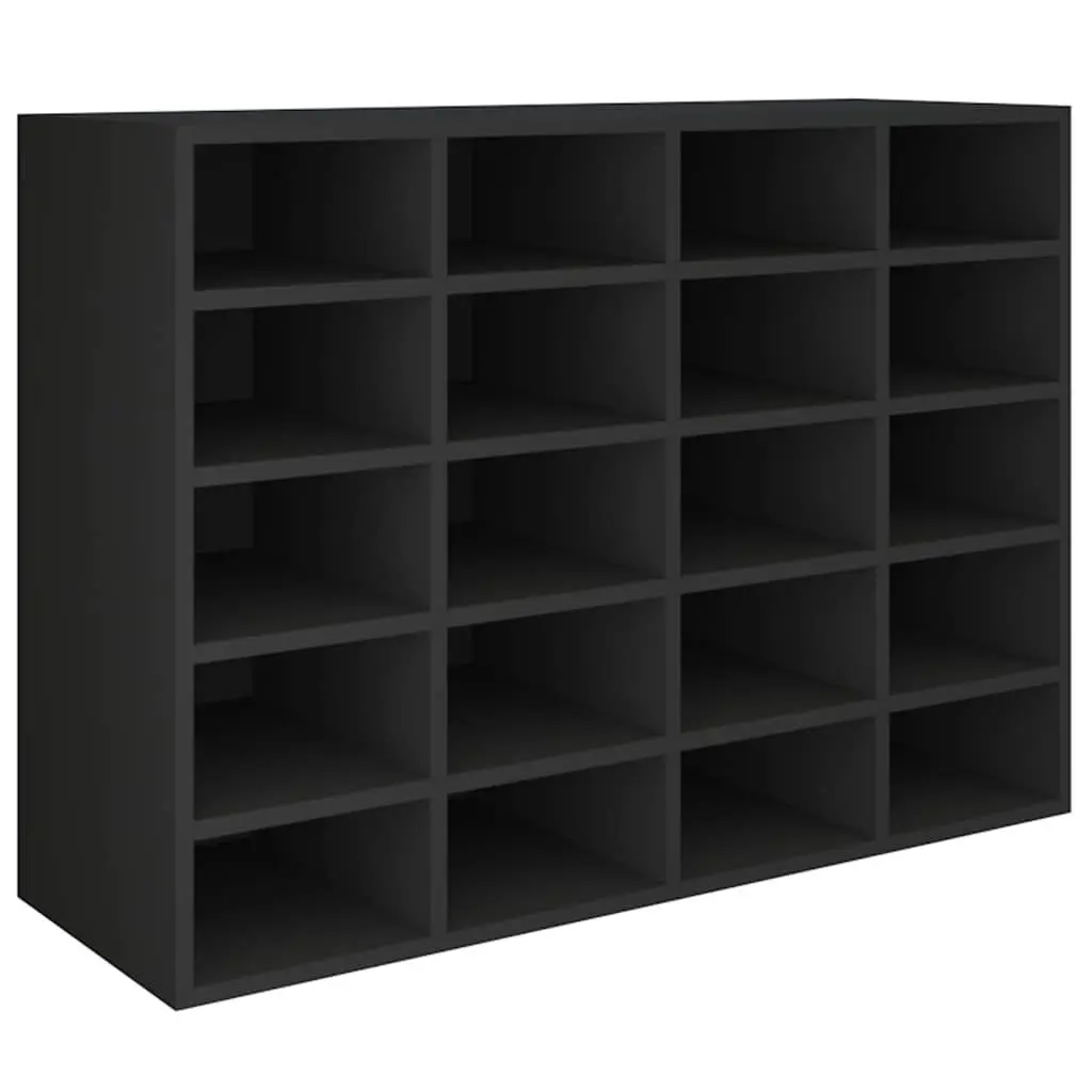 Shoe Rack Organiser Wall Mount 20 Compartments Black Storage Cabinet