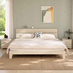 Bedside Cabinets Pair White Wooden Nightstands Drawers Storage Tables Set