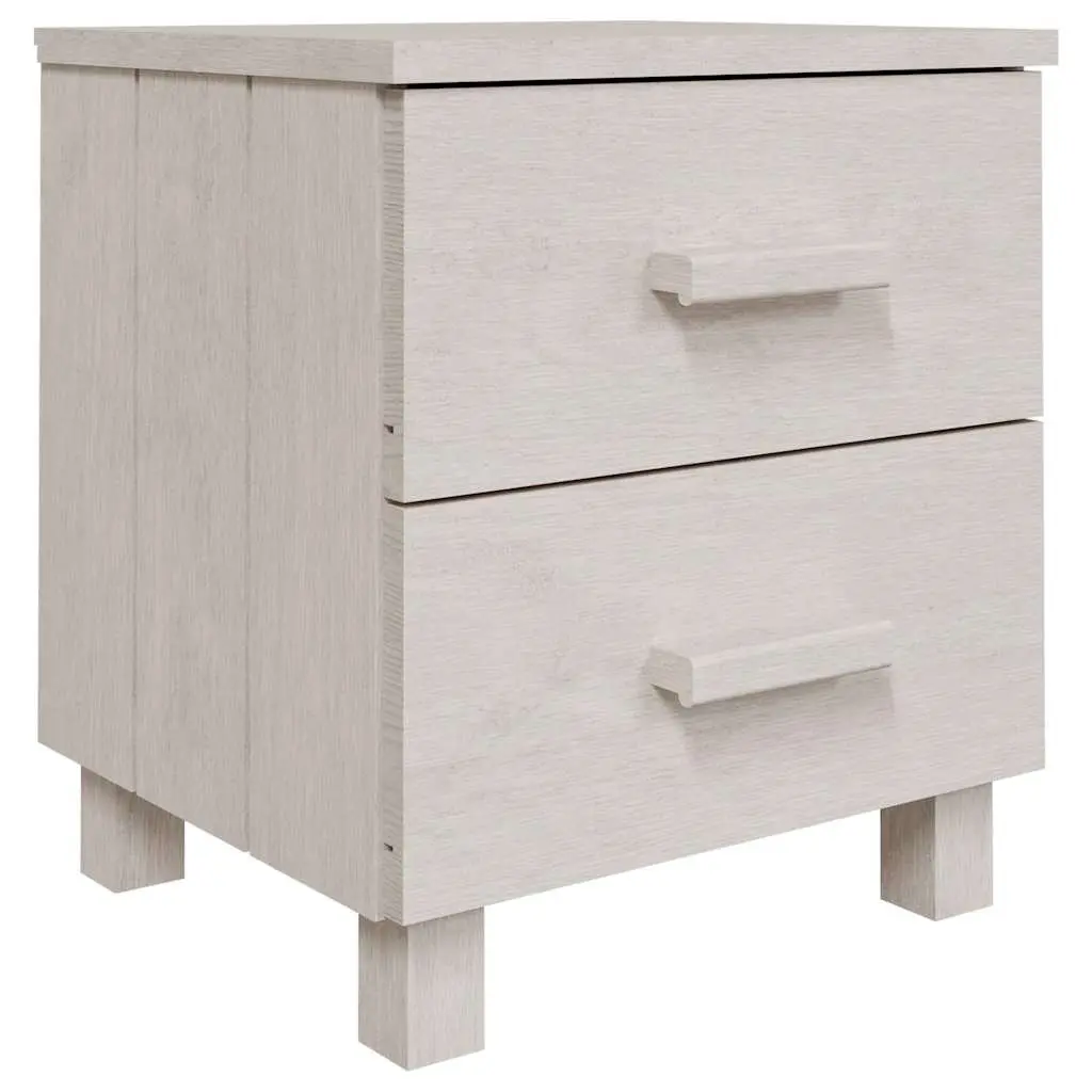 Bedside Tables Pair White Wooden Nightstands 40 x 35 x 44.5 cm