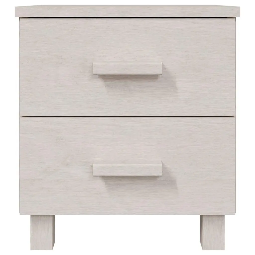 Bedside Tables Pair White Wooden Nightstands 40 x 35 x 44.5 cm