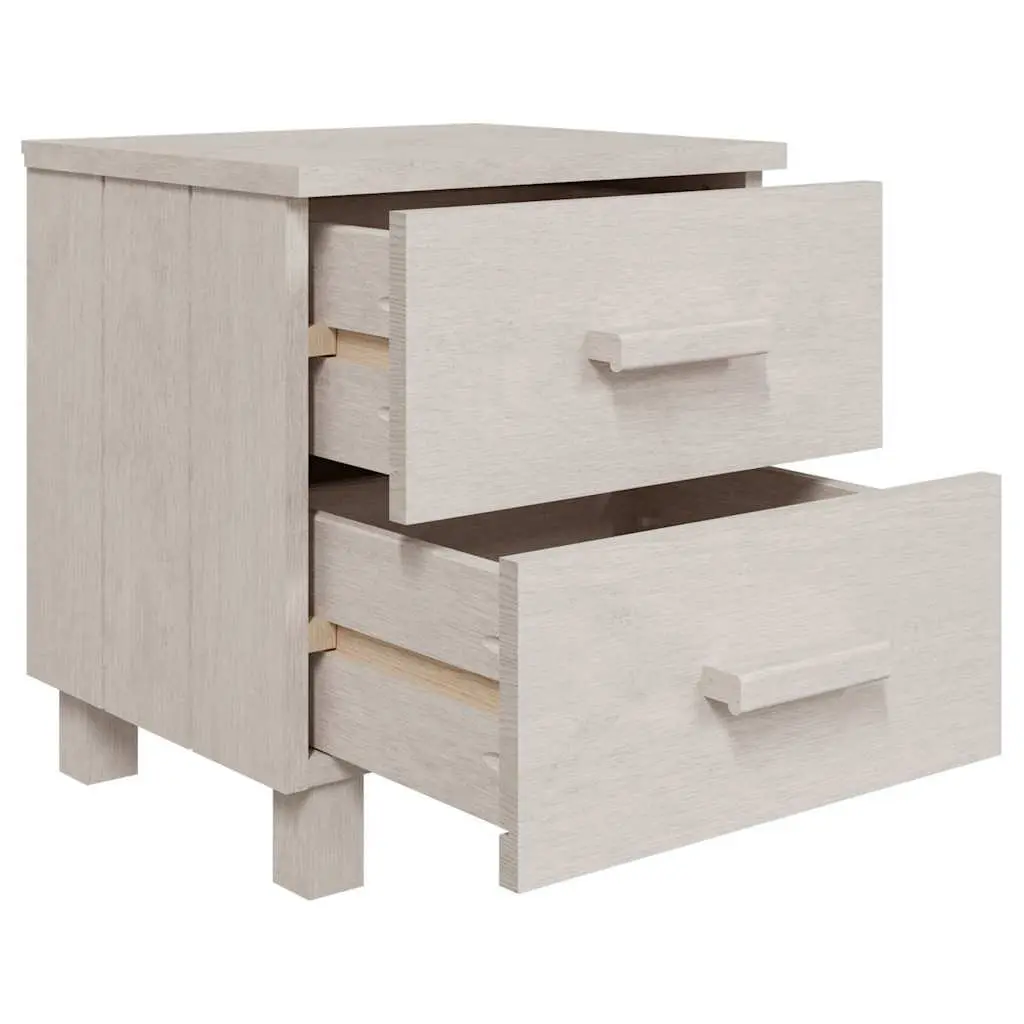 Bedside Tables Pair White Wooden Nightstands 40 x 35 x 44.5 cm