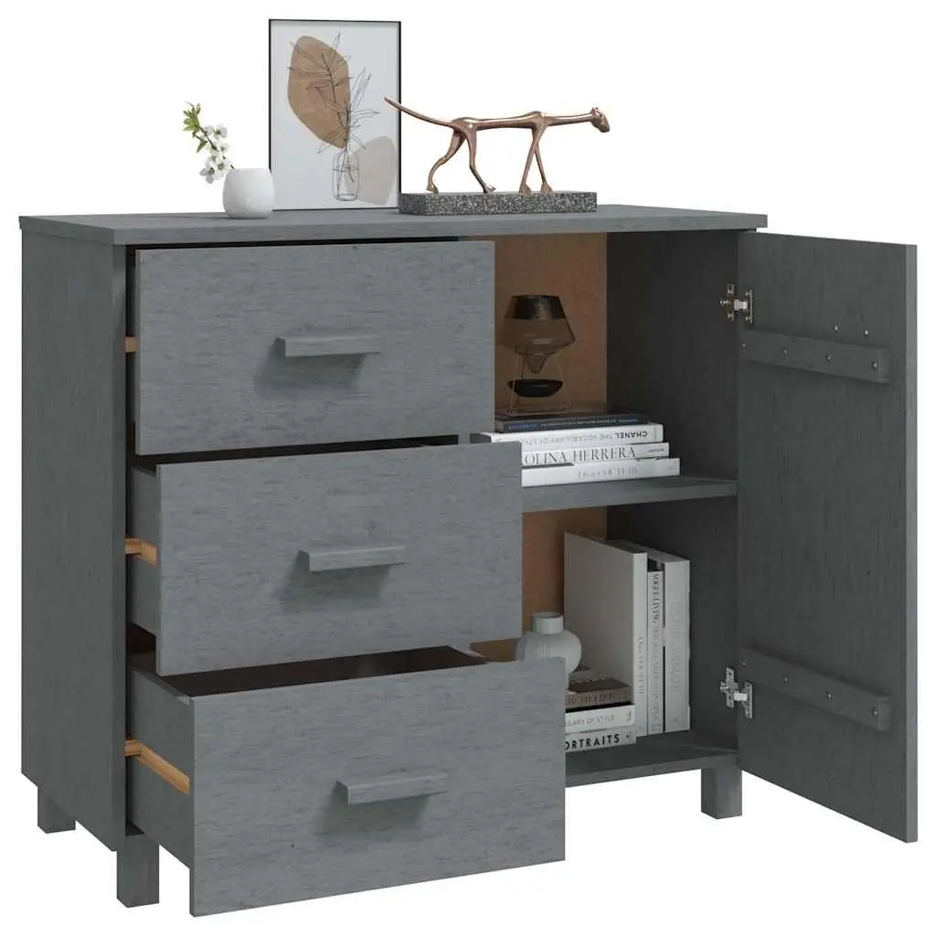 Grey Solid Pinewood Sideboard