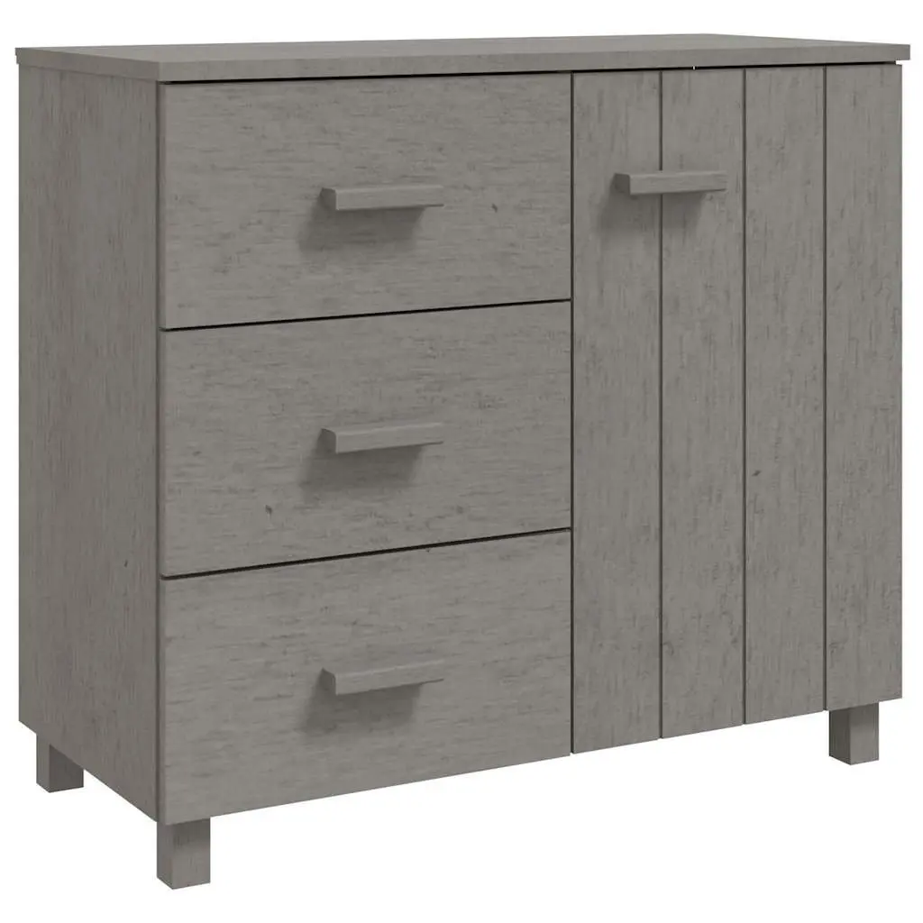 Sideboard Solid Pinewood Grey Storage Cabinet with Sliding Drawers Buffet