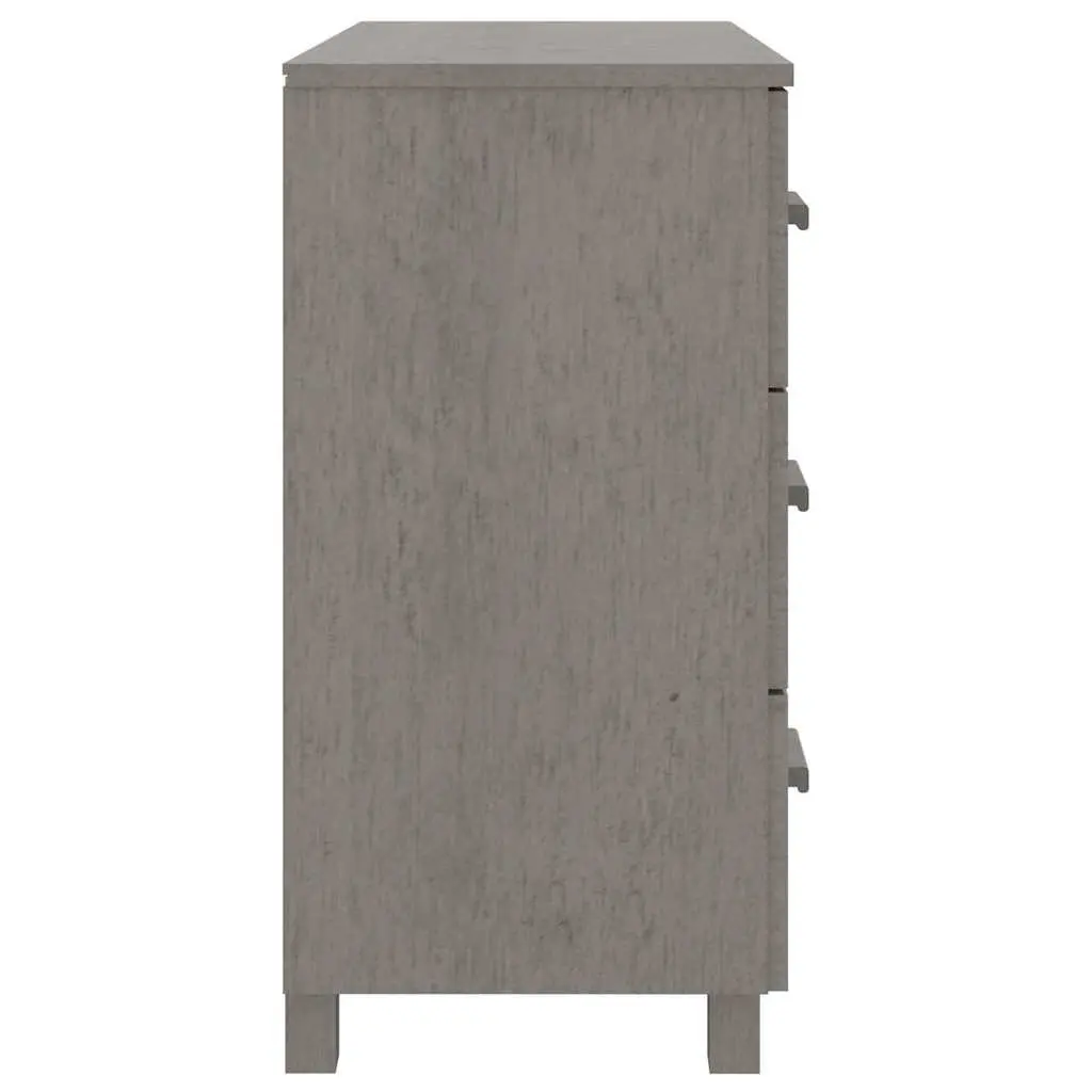 Sideboard Solid Pinewood Grey Storage Cabinet with Sliding Drawers Buffet