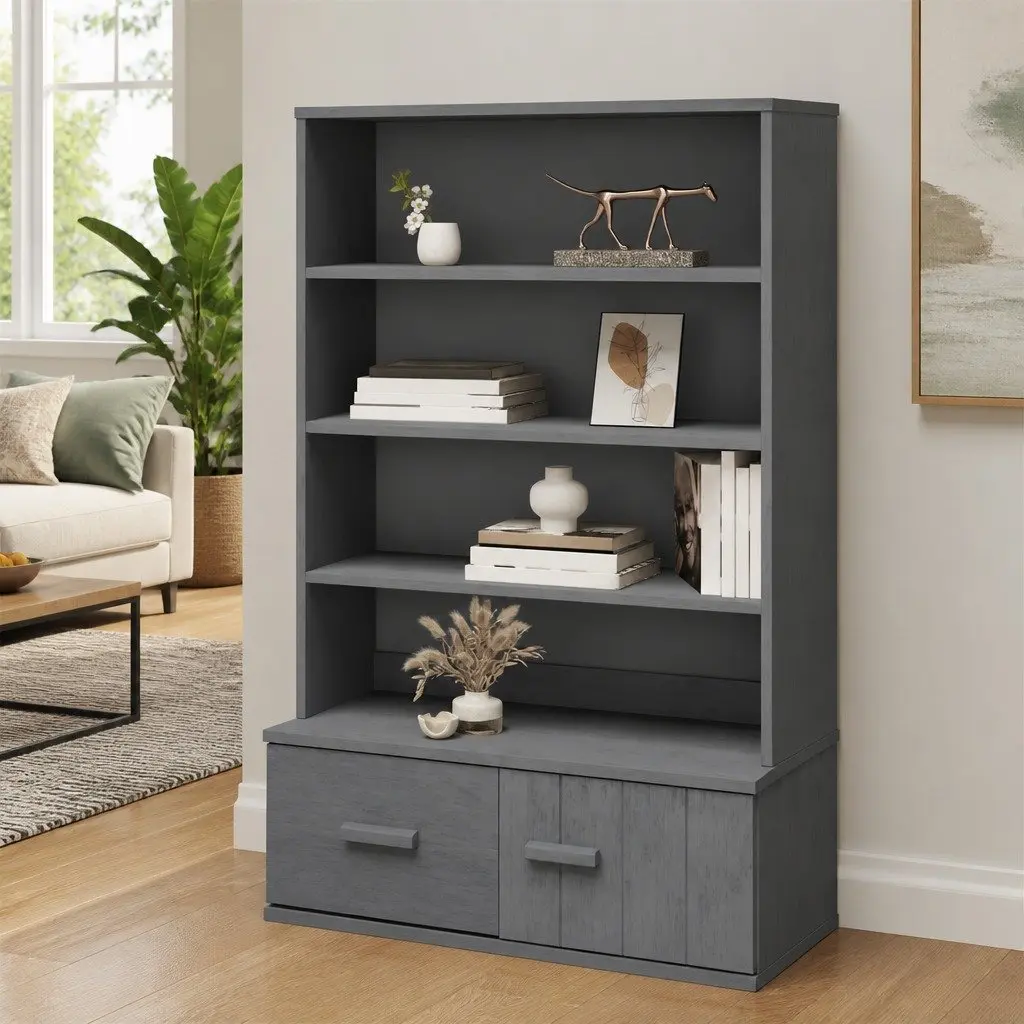 Dark Grey Wooden Highboard Top