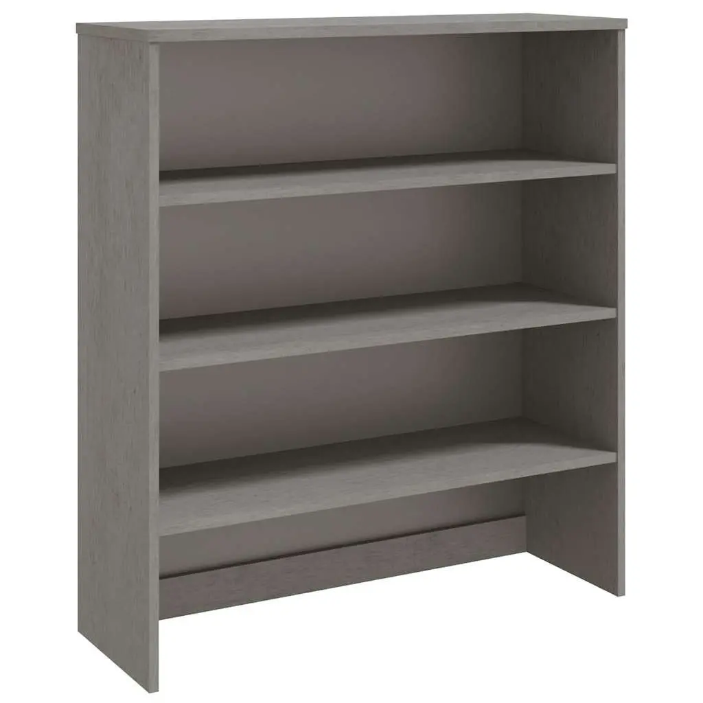 Grey Solid Wood Highboard with Three Shelves 90x30x100cm