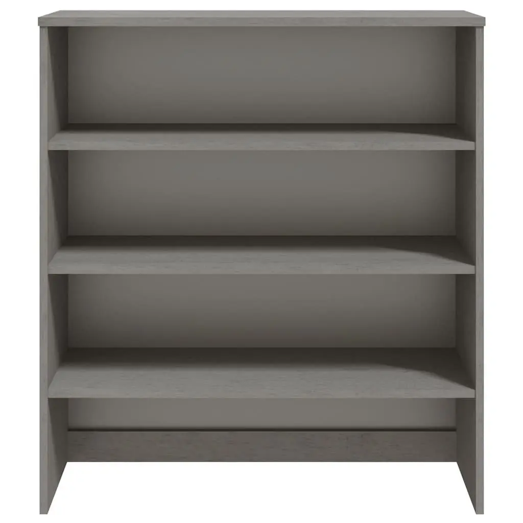 Grey Solid Wood Highboard with Three Shelves 90x30x100cm