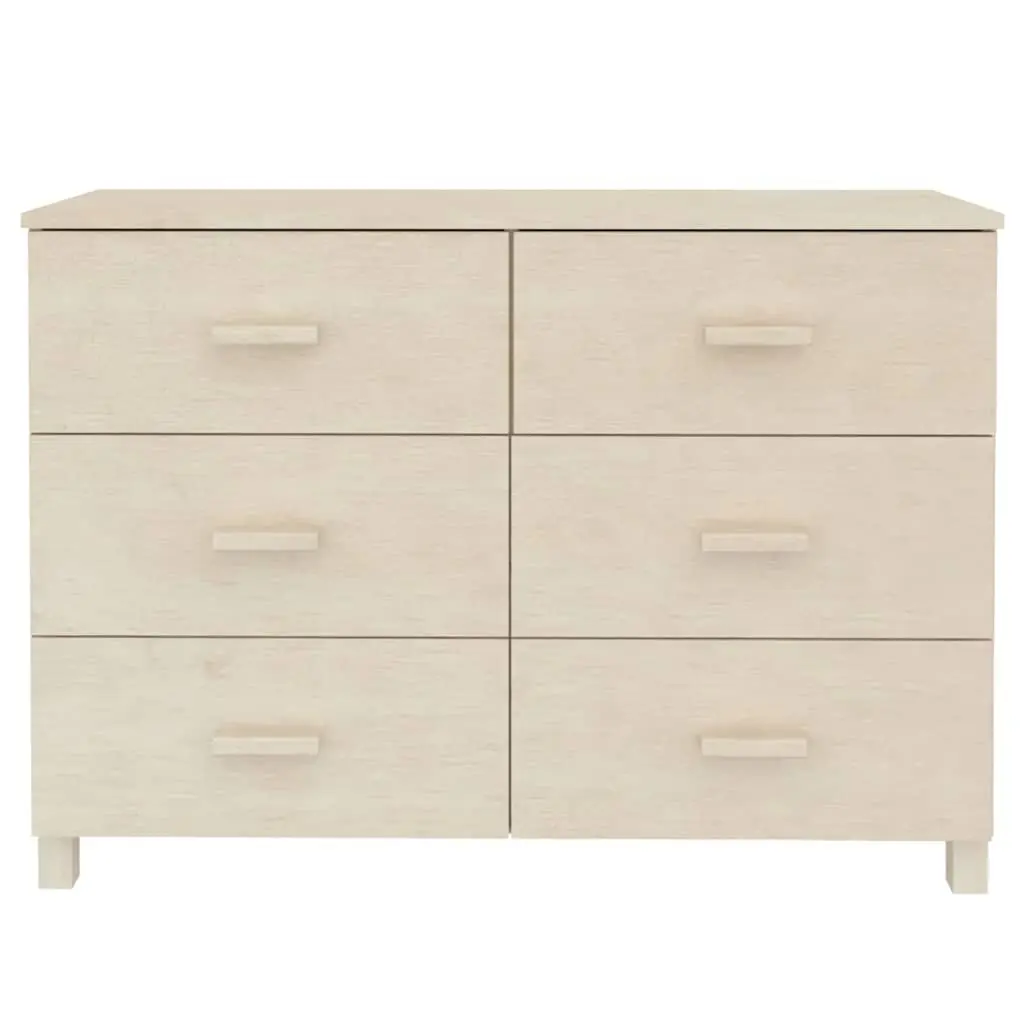Sideboard Buffet Cabinet Honey Brown 113x40x80cm Solid Pine Wood 6 Drawers