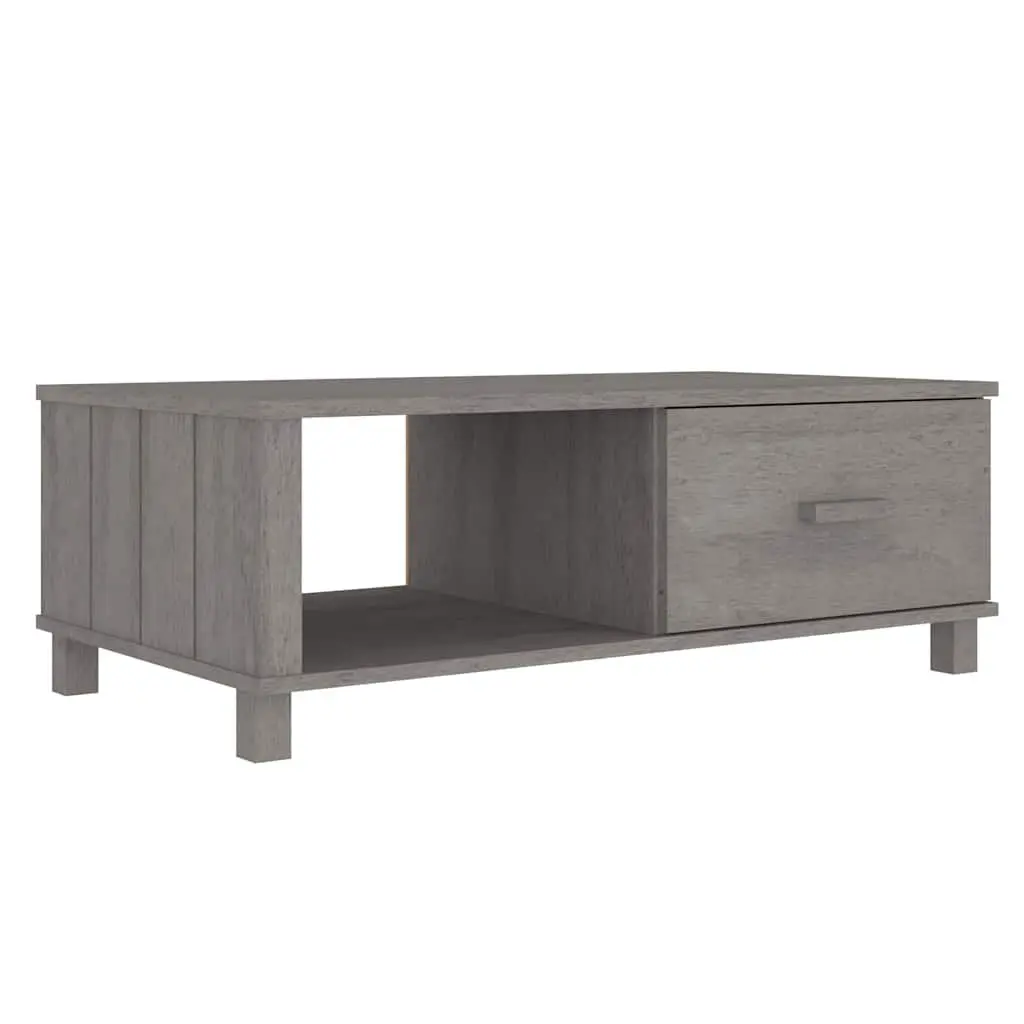 Wooden Coffee Table with Drawer Storage Compartment Grey Accent Side Table