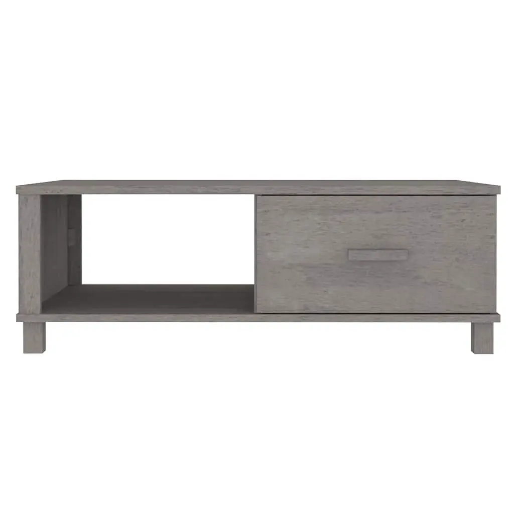 Wooden Coffee Table with Drawer Storage Compartment Grey Accent Side Table