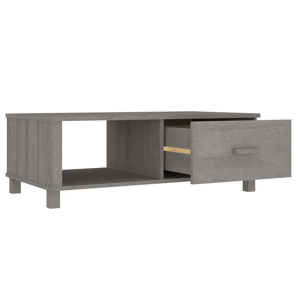 Wooden Coffee Table with Drawer Storage Compartment Grey Accent Side Table